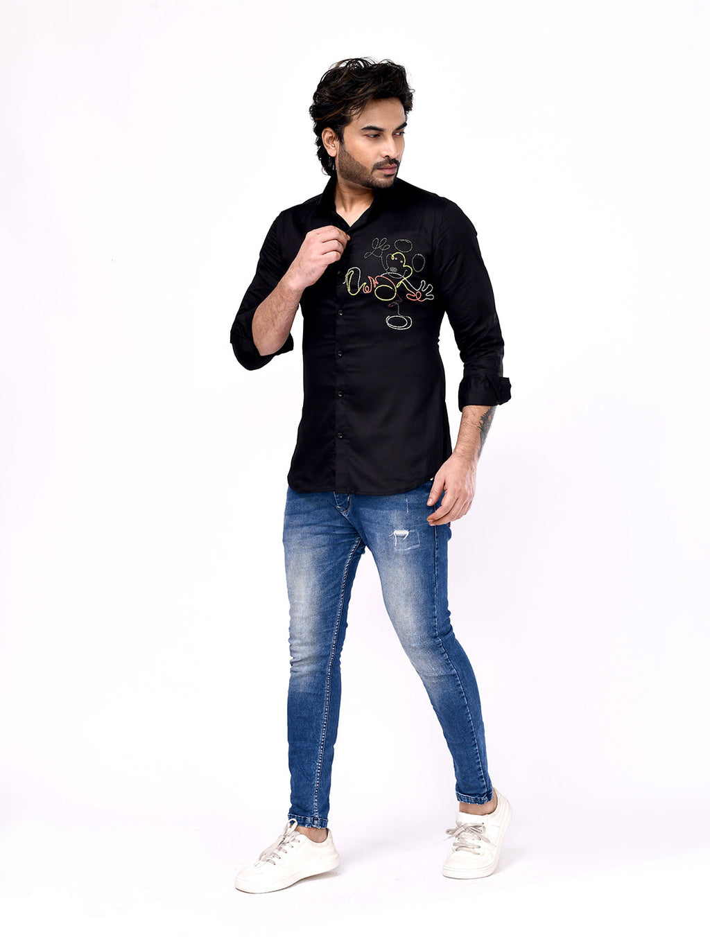 Playful Mouse Embroidered Shirt