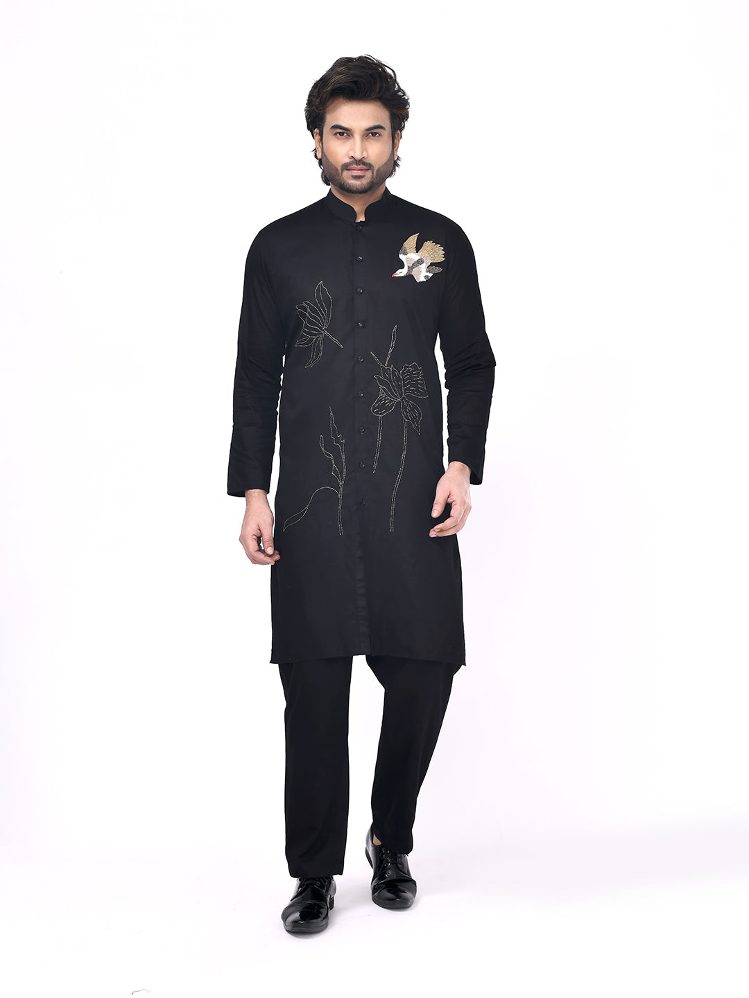 Crane Garden Embroidered Kurta