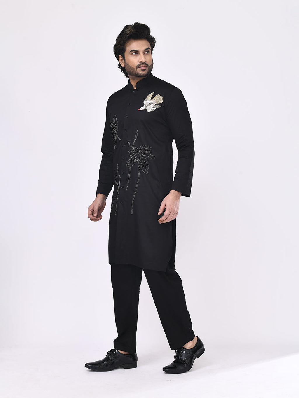 Crane Garden Embroidered Kurta