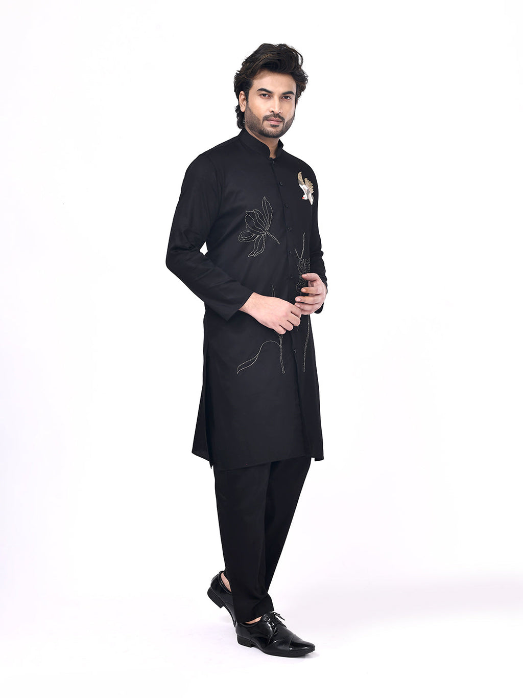 Crane Garden Embroidered Kurta