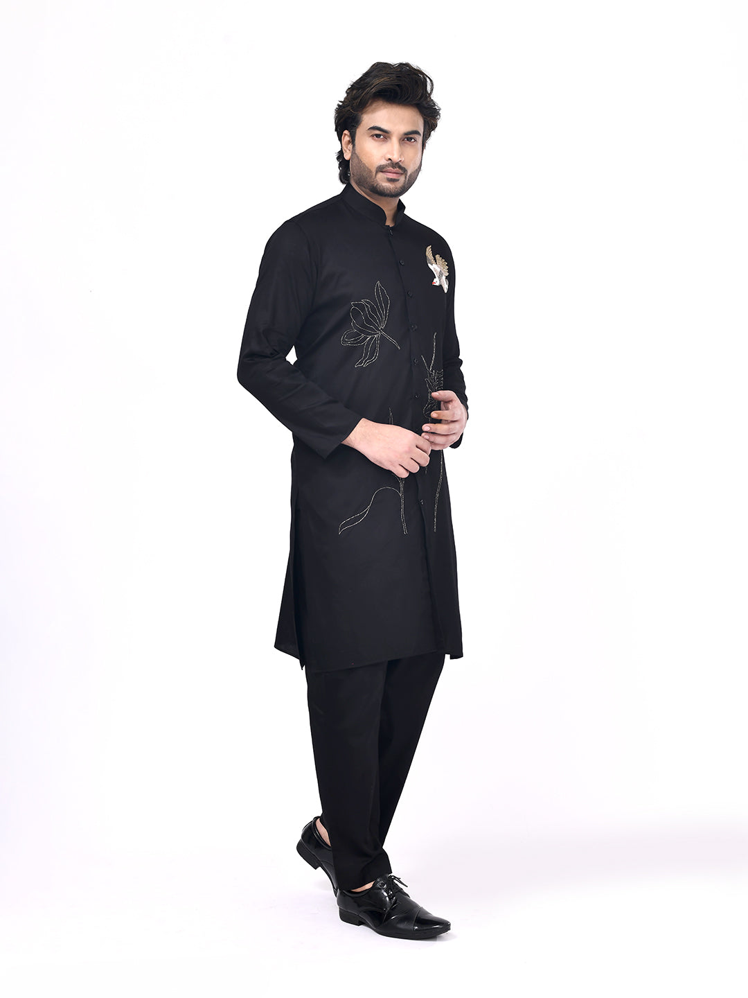 Crane Garden Embroidered Kurta