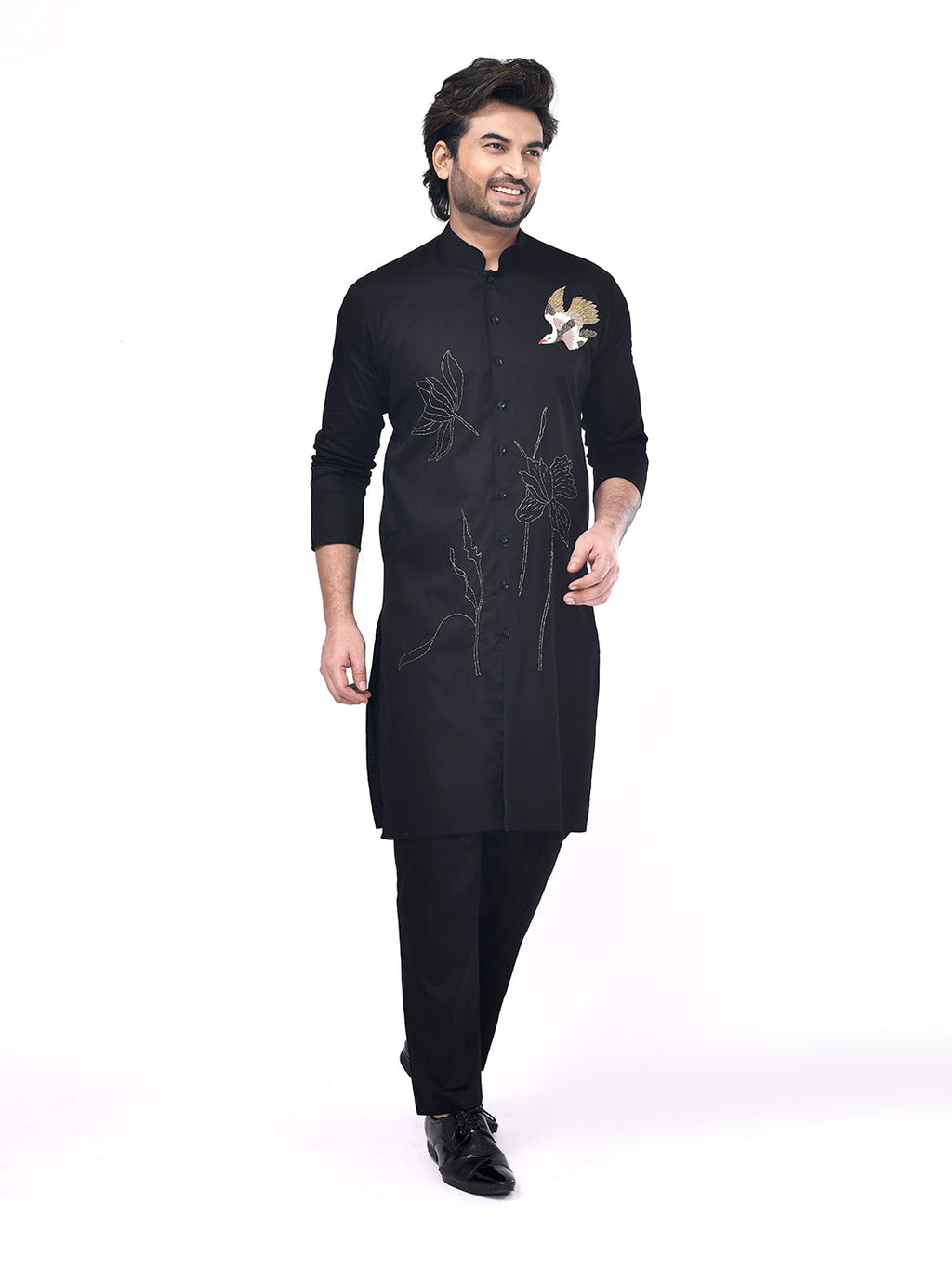 Crane Garden Embroidered Kurta