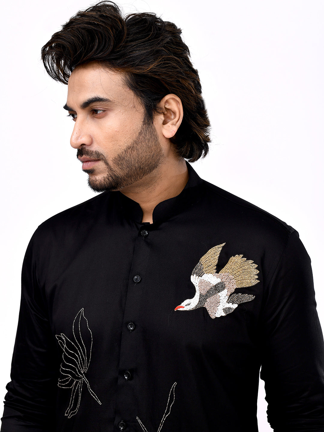 Crane Garden Embroidered Kurta