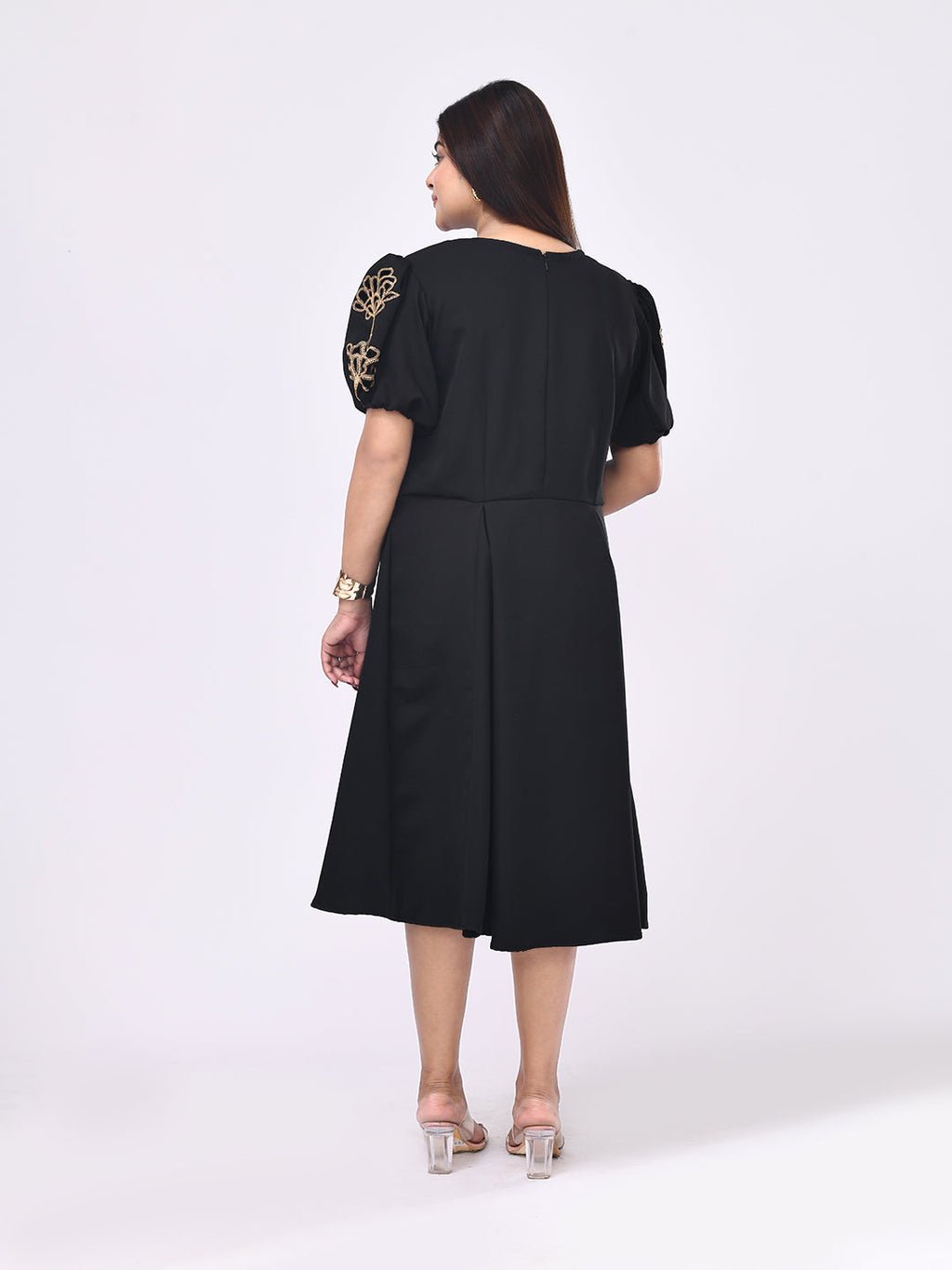 Regal Bloom Embroidered Dress