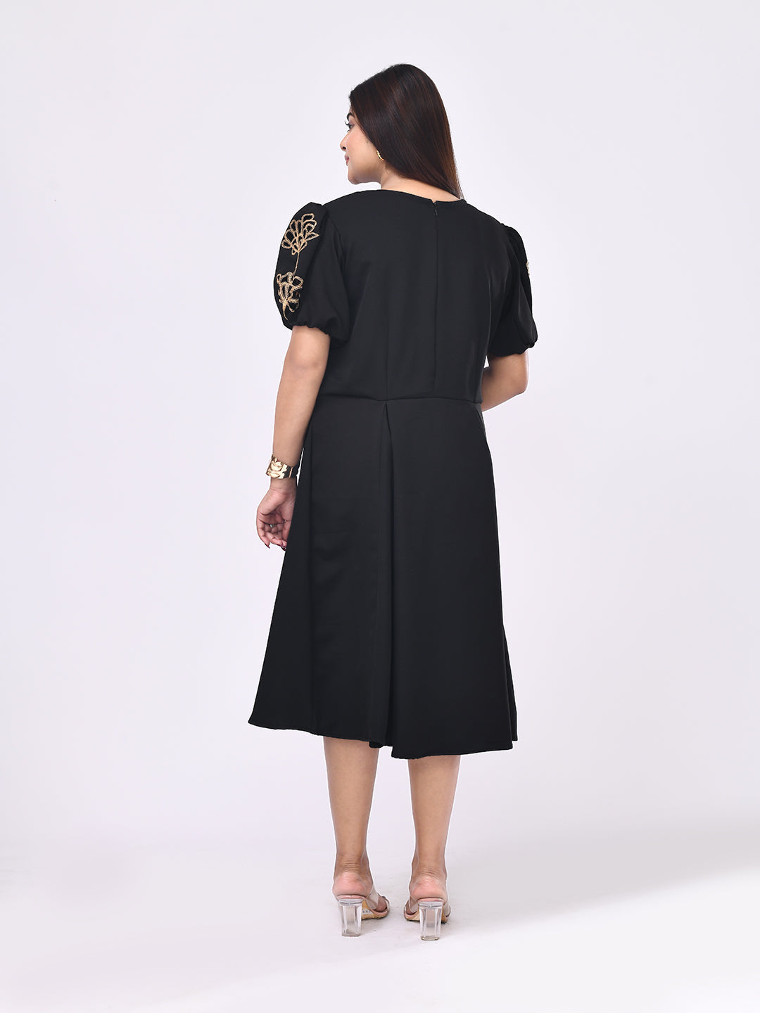 Regal Bloom Embroidered Dress