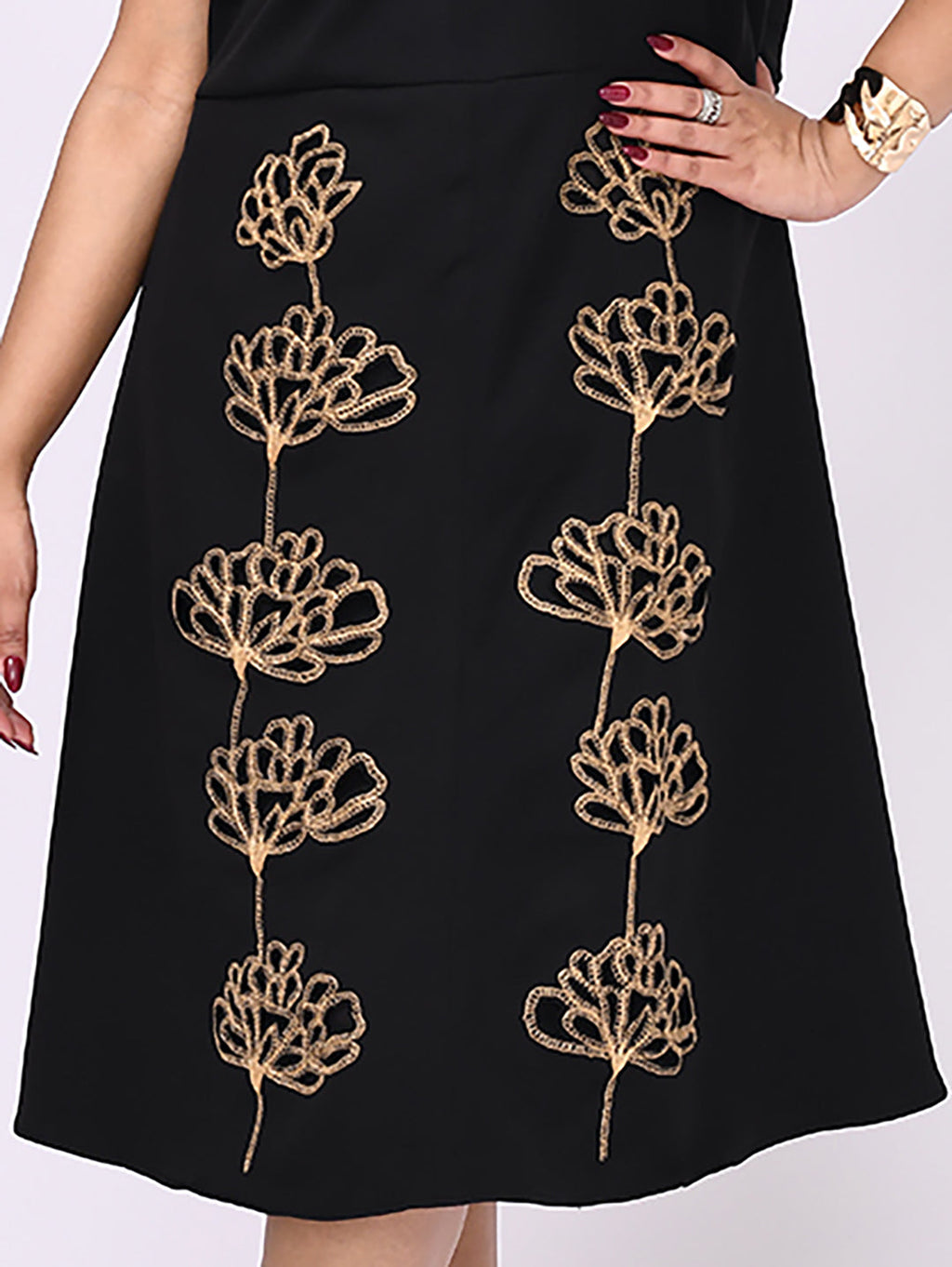 Regal Bloom Embroidered Dress