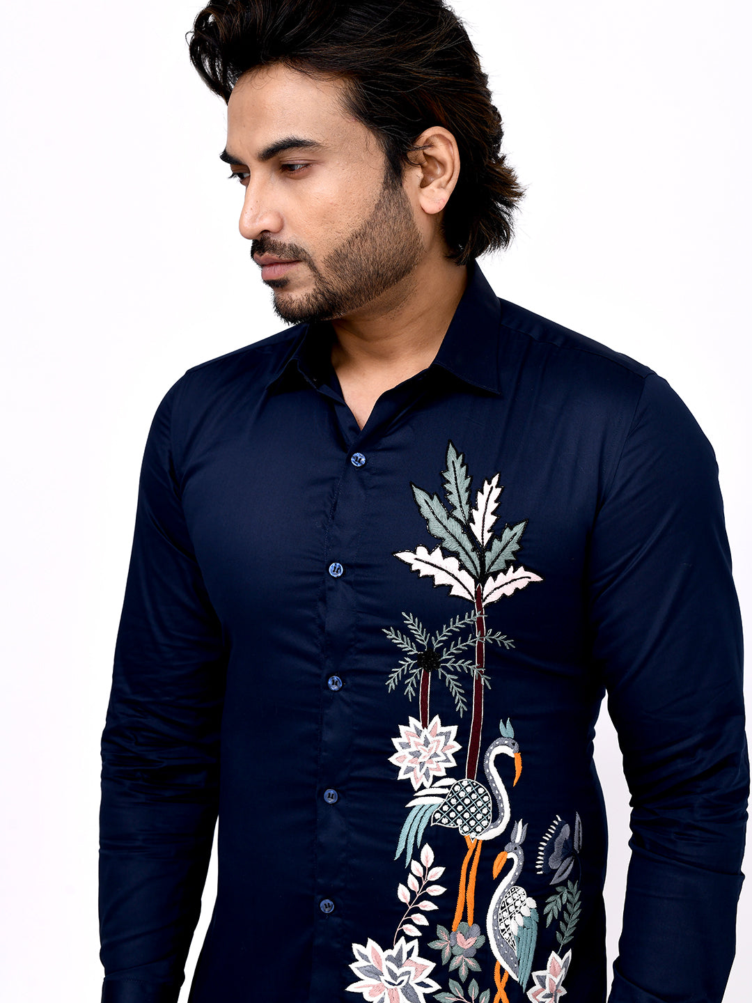 Botanical Crest Embroidered Shirt