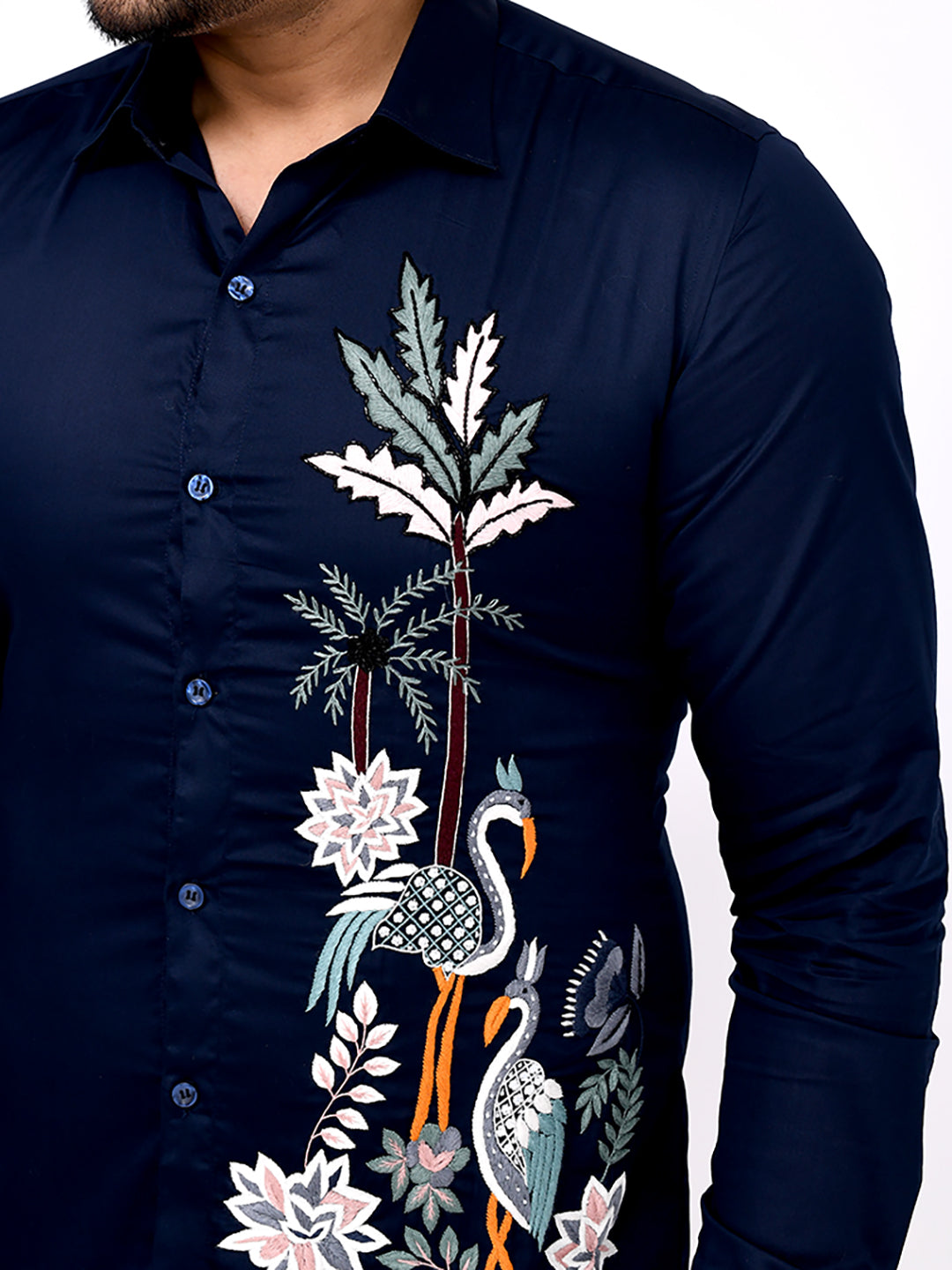 Botanical Crest Embroidered Shirt