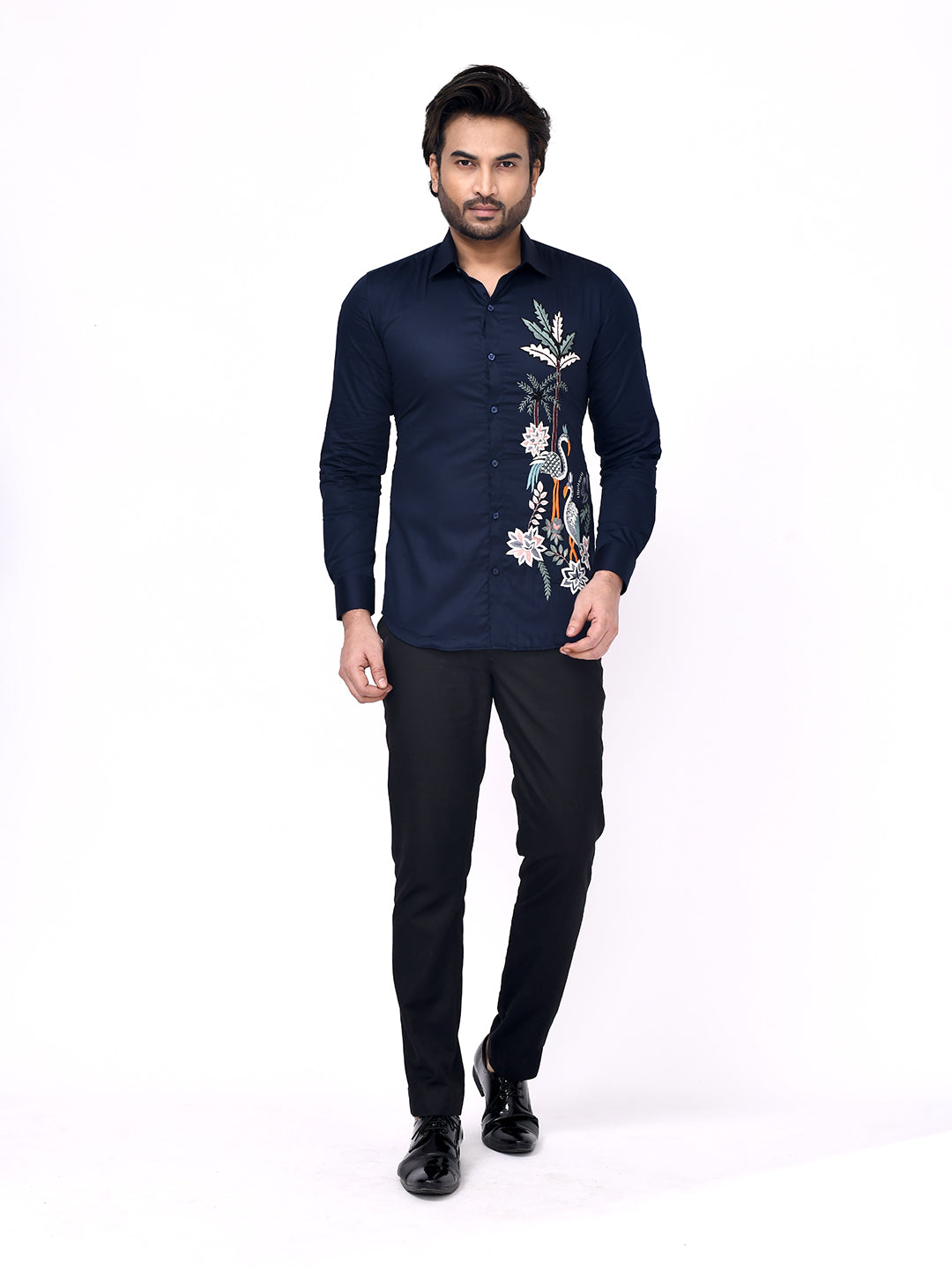 Botanical Crest Embroidered Shirt