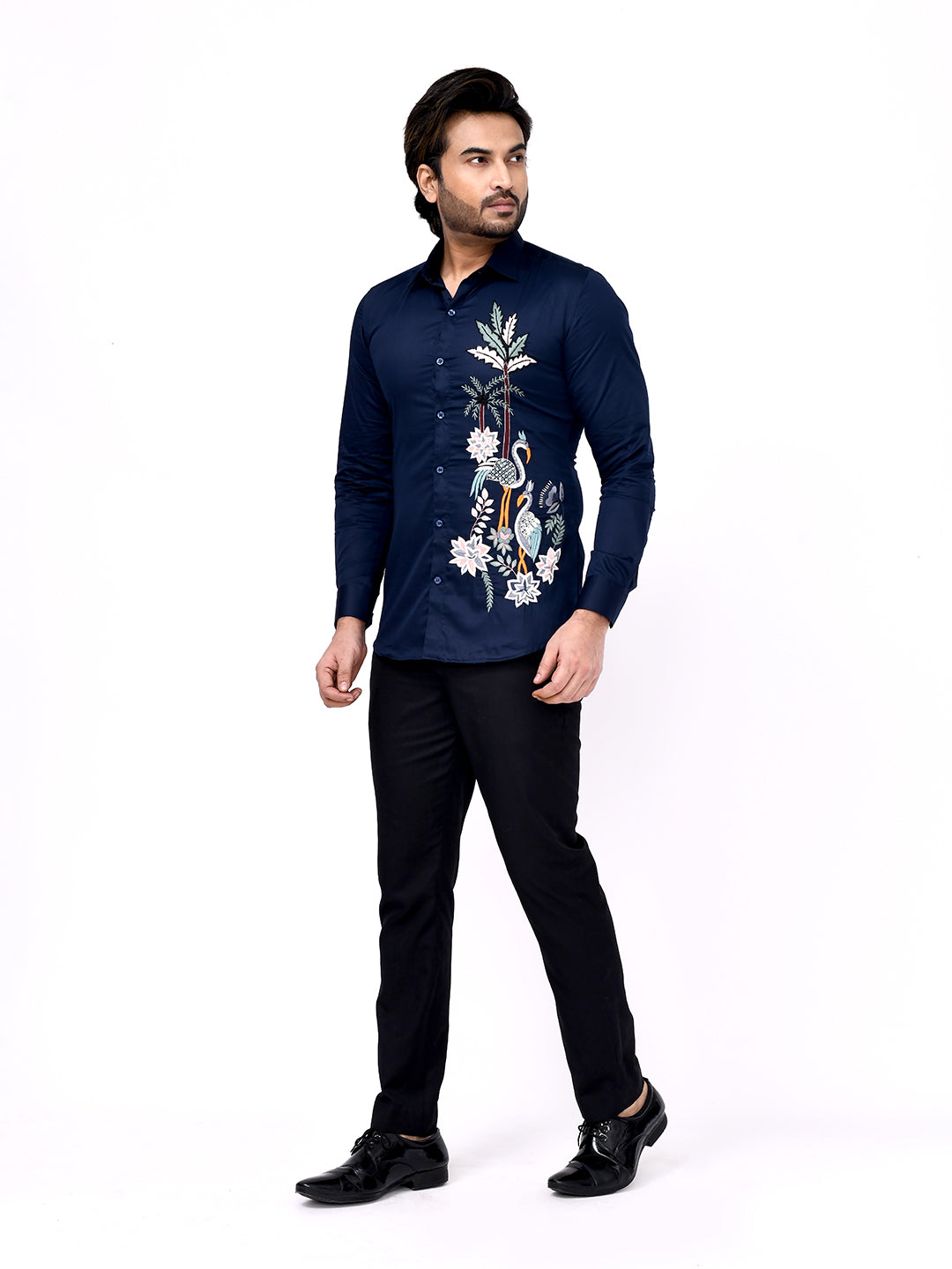 Botanical Crest Embroidered Shirt