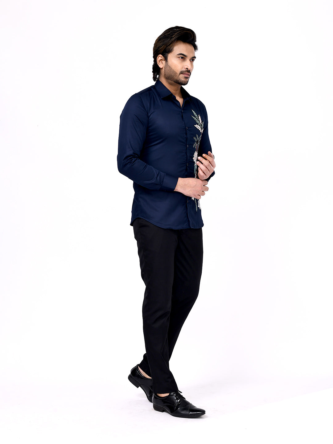 Botanical Crest Embroidered Shirt