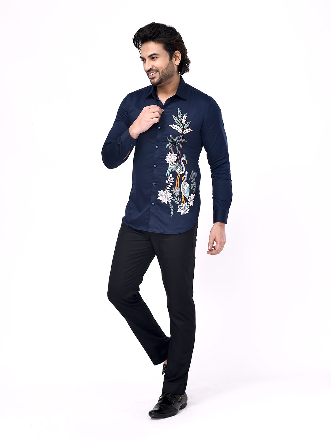 Botanical Crest Embroidered Shirt