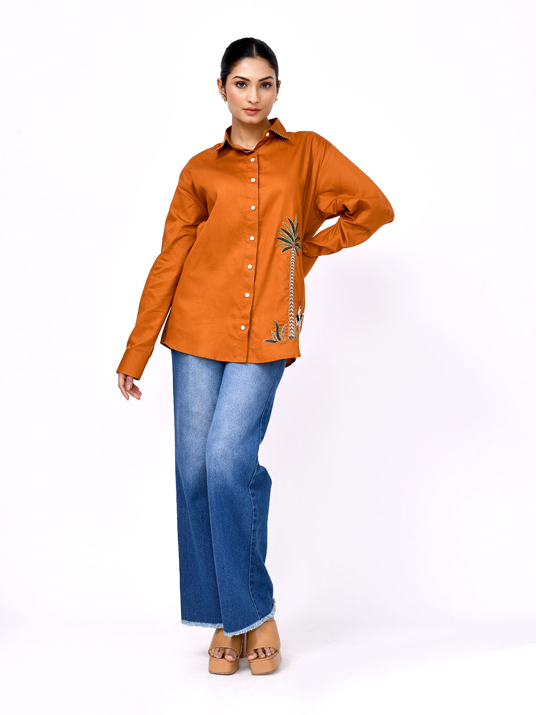 Desert Palm Embroidered Shirt