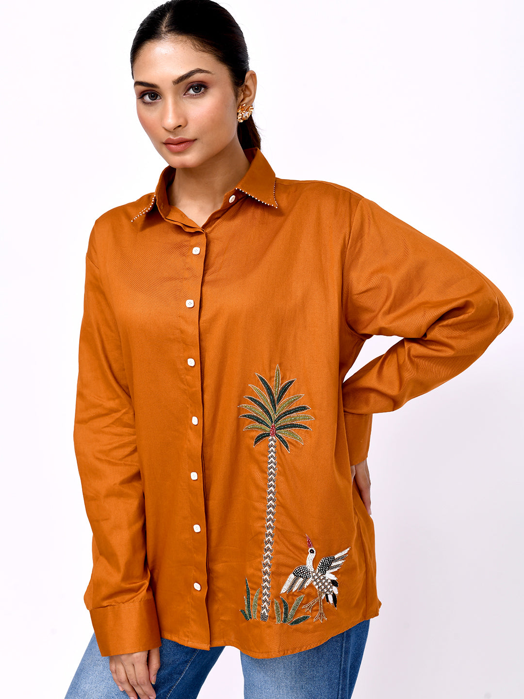 Desert Palm Embroidered Shirt
