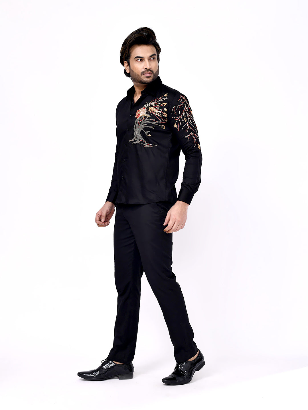 Lion Tree Embroidered Shirt