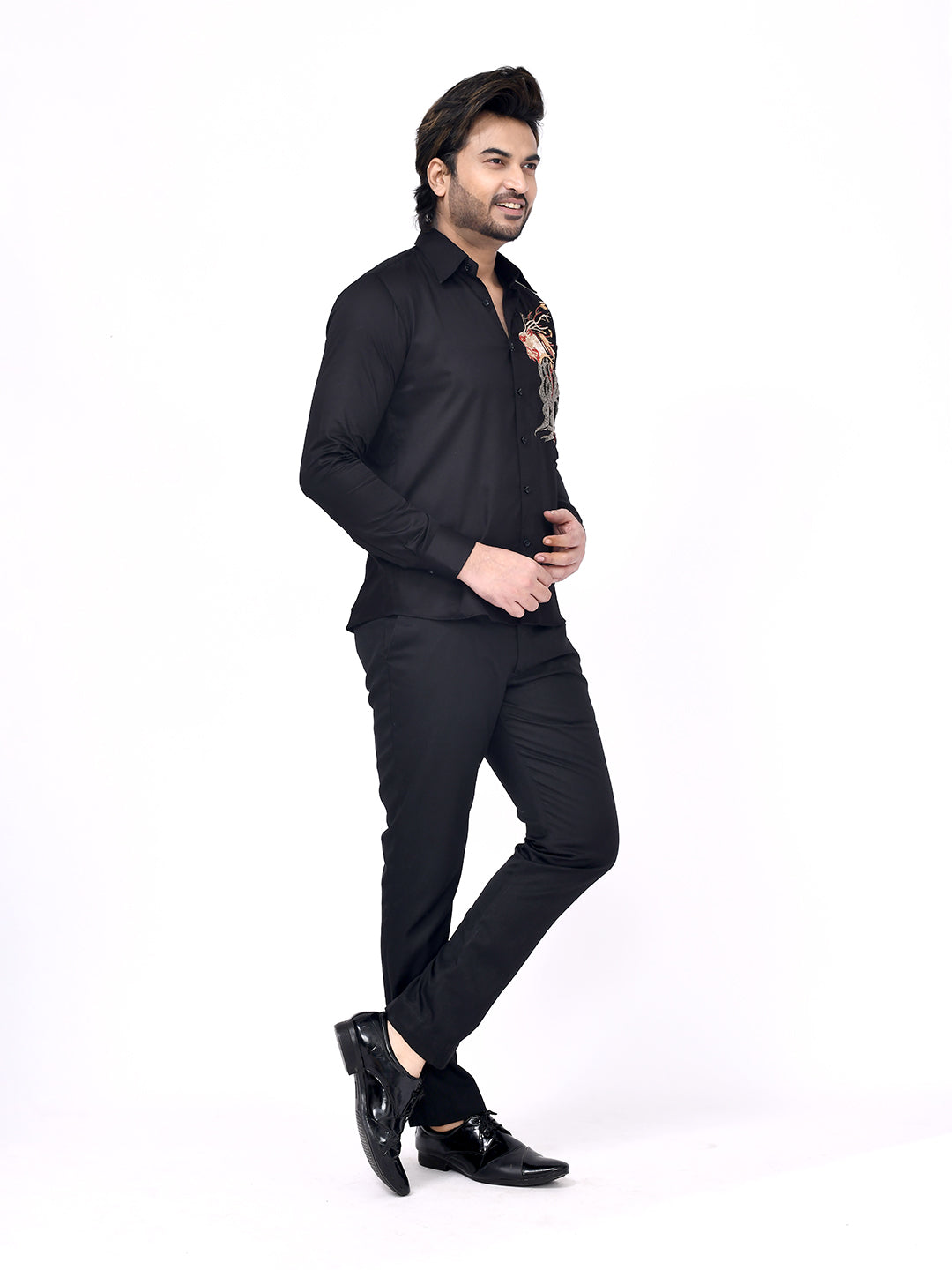 Lion Tree Embroidered Shirt