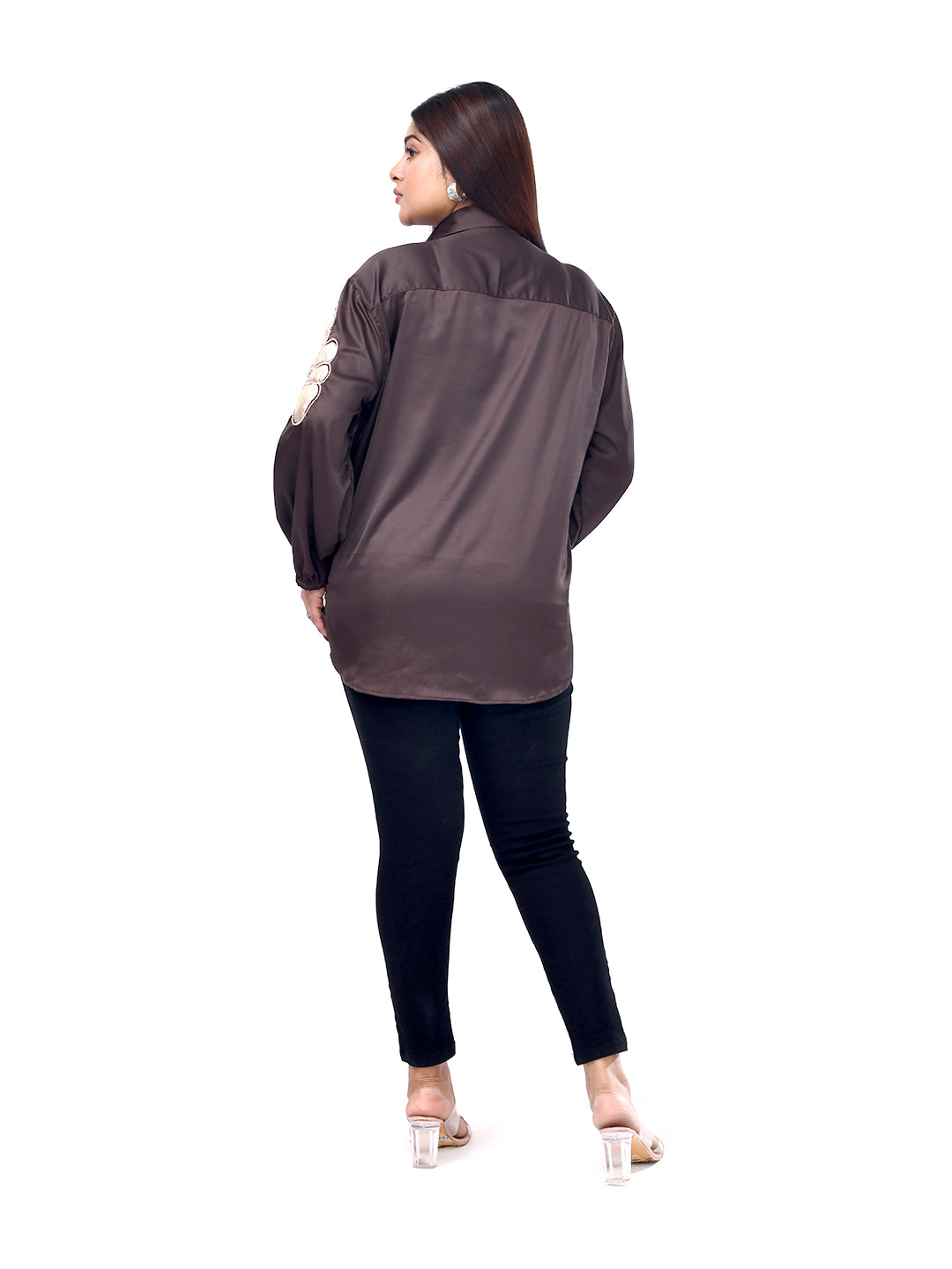 Expresso Bloom Embroidered Shirt