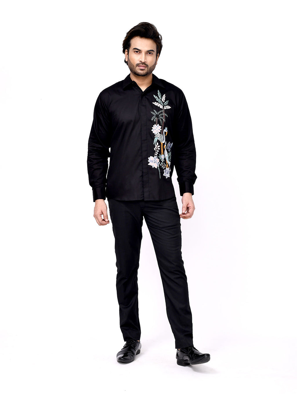 Botanical Crest Embroidered Shirt