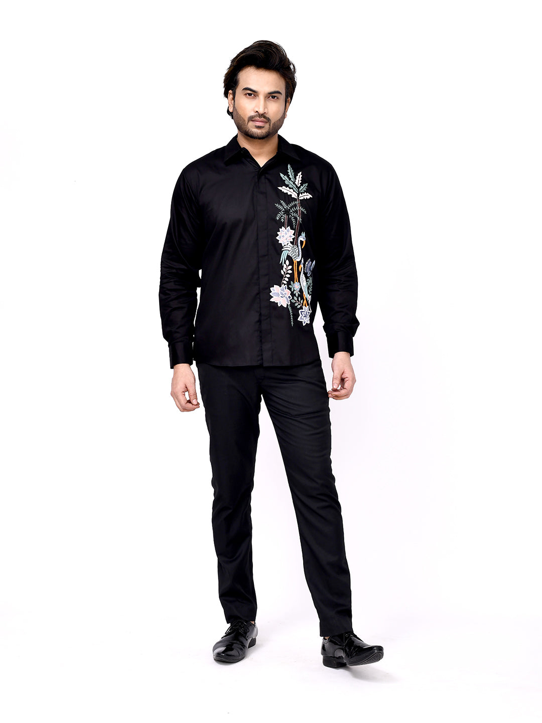 Botanical Crest Embroidered Shirt