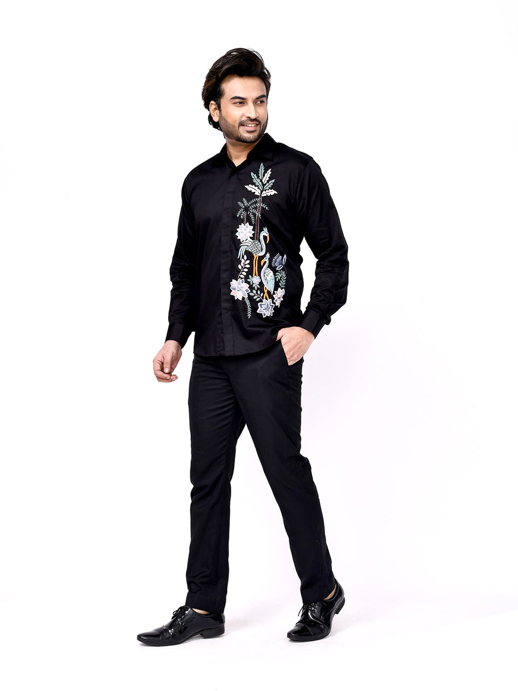 Botanical Crest Embroidered Shirt