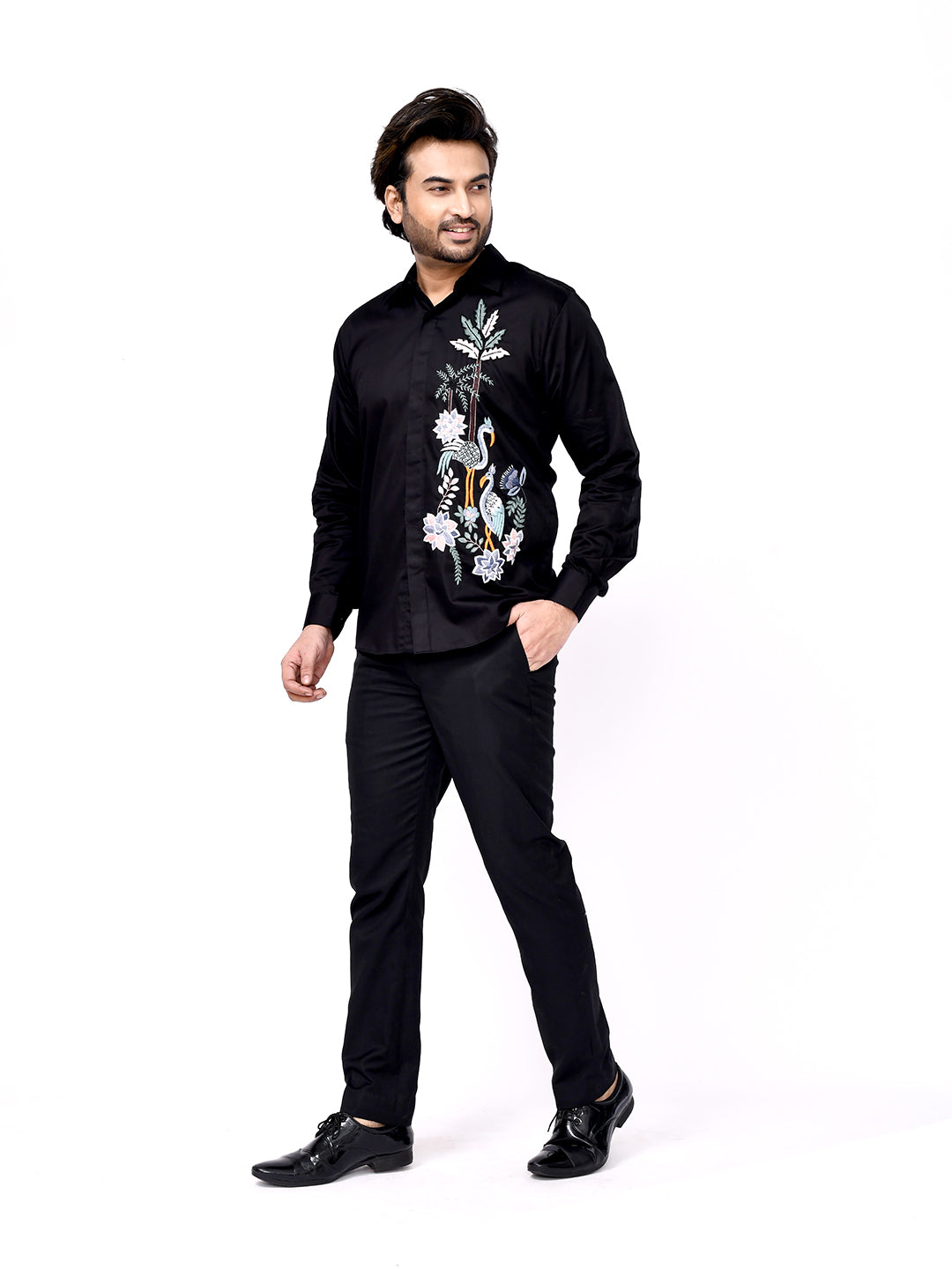 Botanical Crest Embroidered Shirt