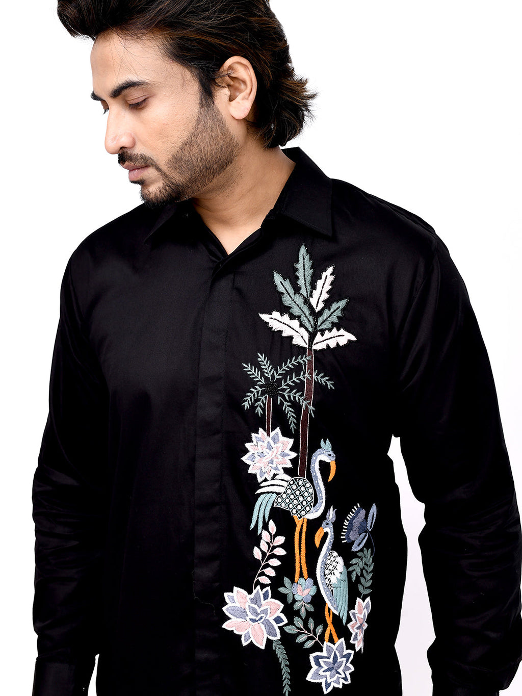 Botanical Crest Embroidered Shirt