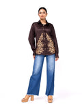 Mocha Garden Embroidered Shirt