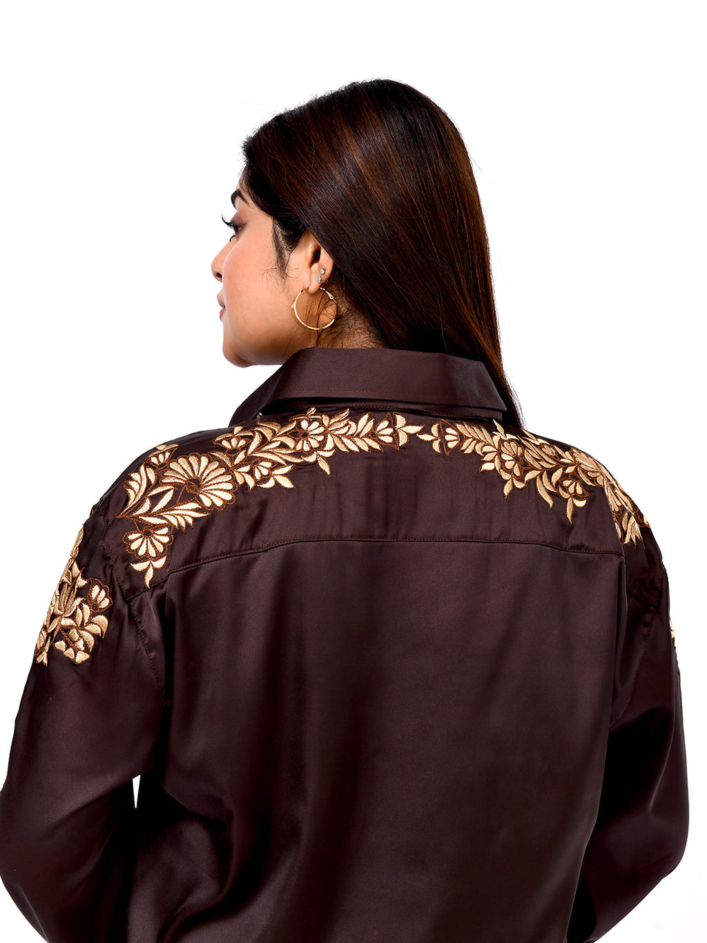 Cocoa Bloom Embroidered Shirt