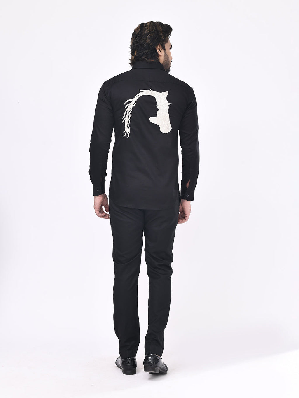 Midnight Stallion Black Designer Shirt