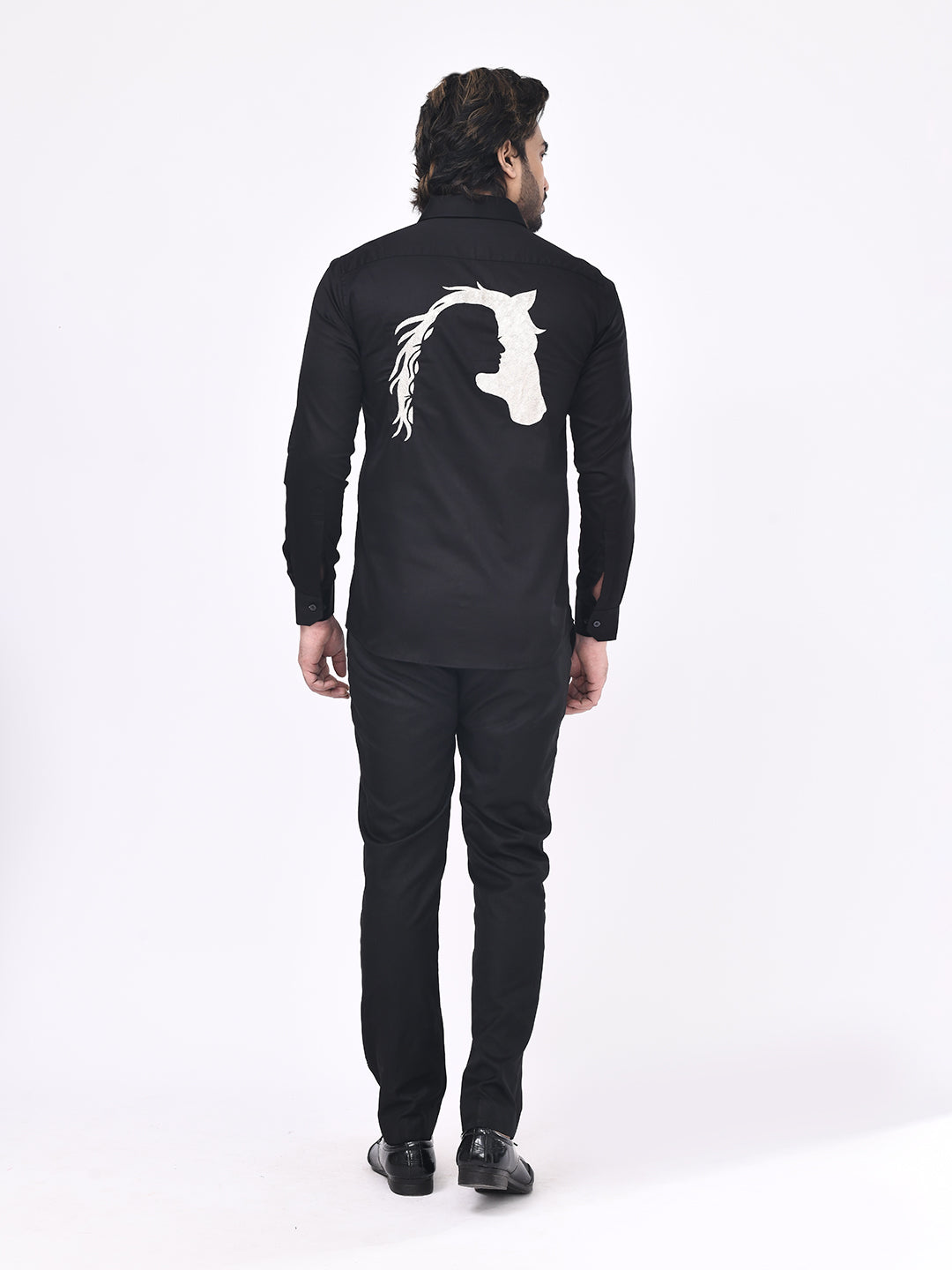 Midnight Stallion Black Designer Shirt