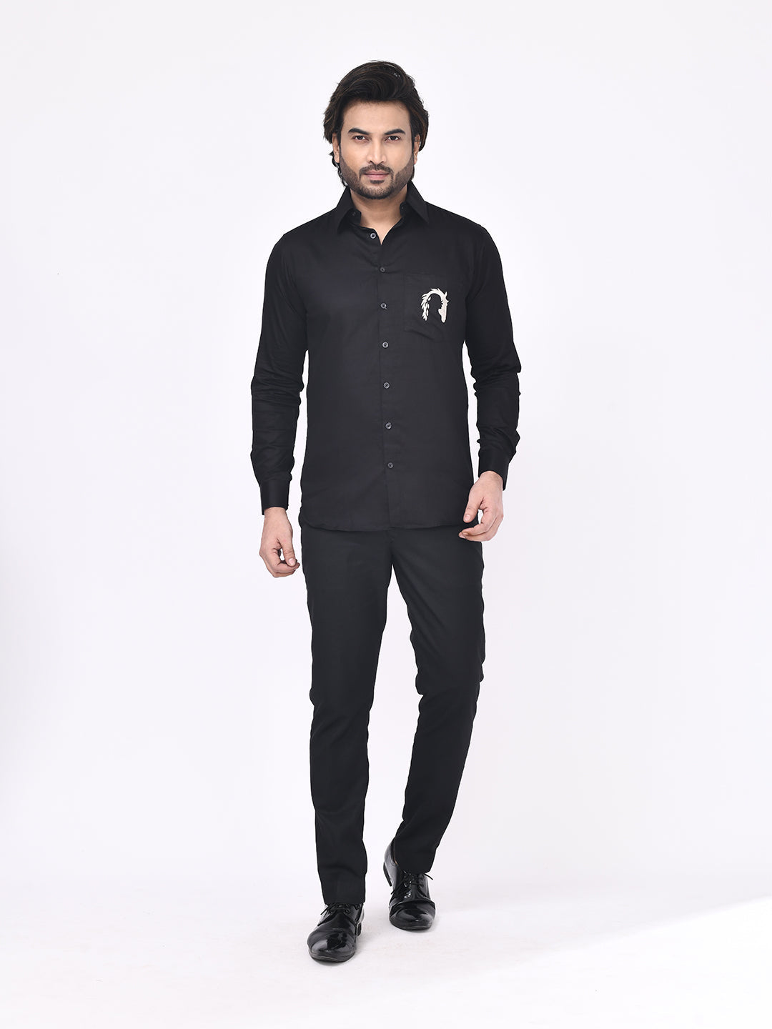 Midnight Stallion Black Designer Shirt