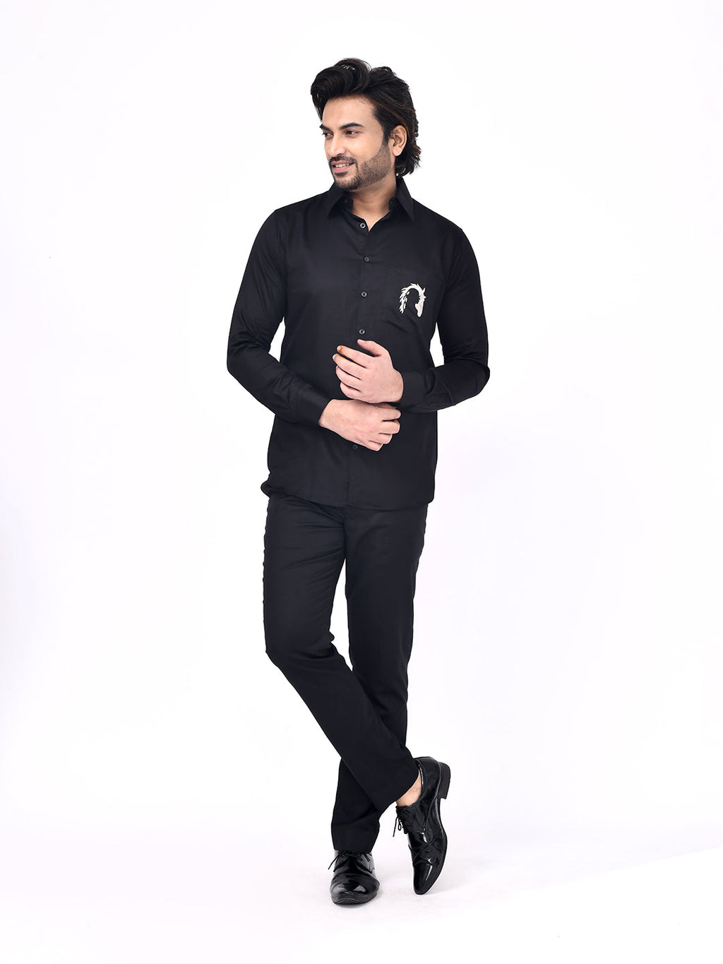 Midnight Stallion Black Designer Shirt