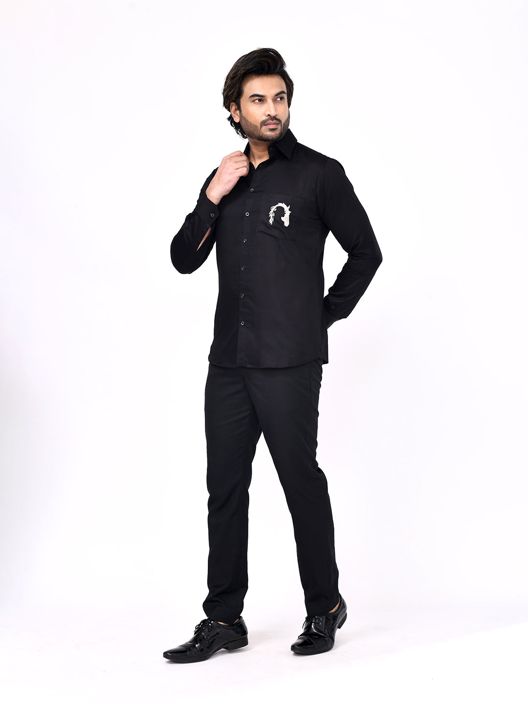 Midnight Stallion Black Designer Shirt