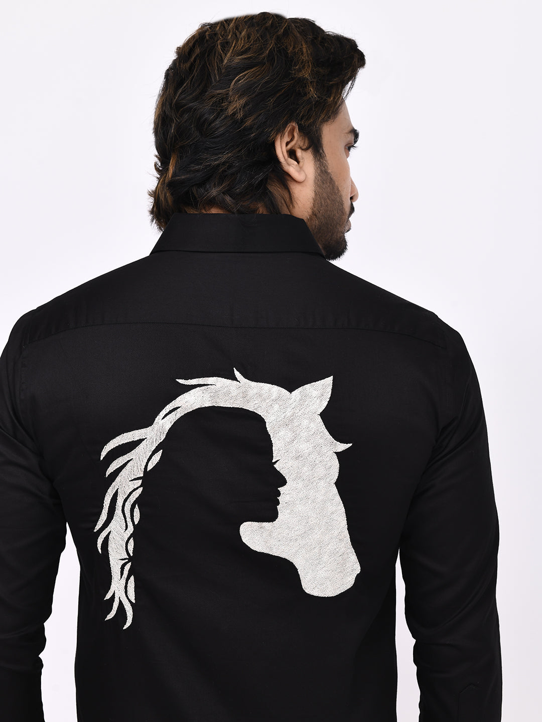 Midnight Stallion Black Designer Shirt
