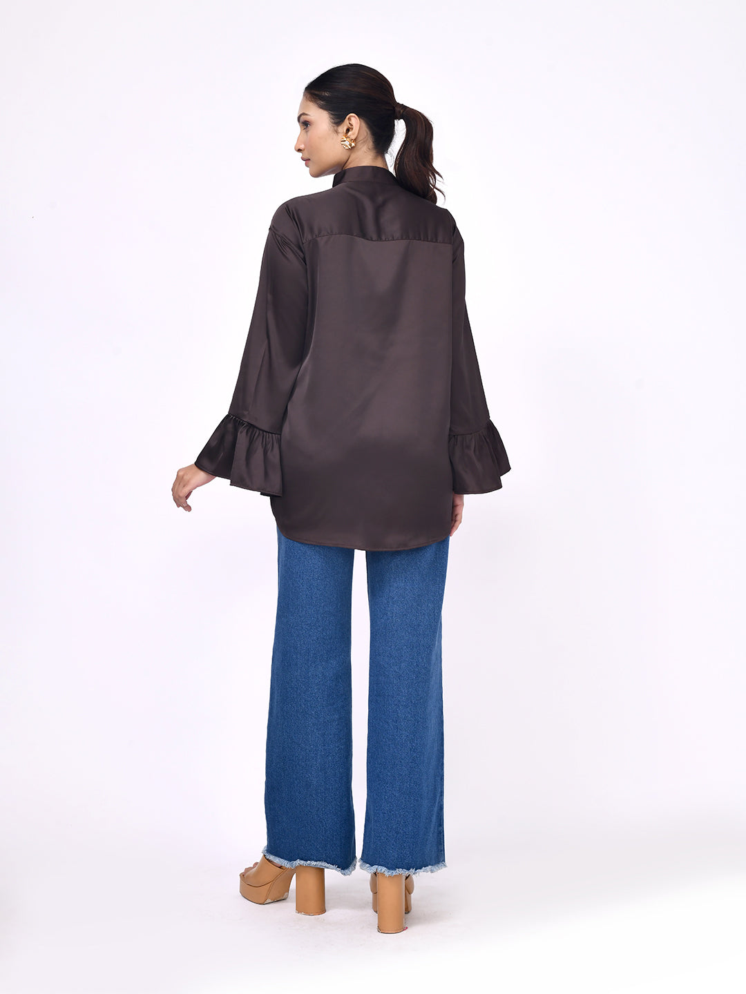 Cocoa Petal Embroidered Shirt