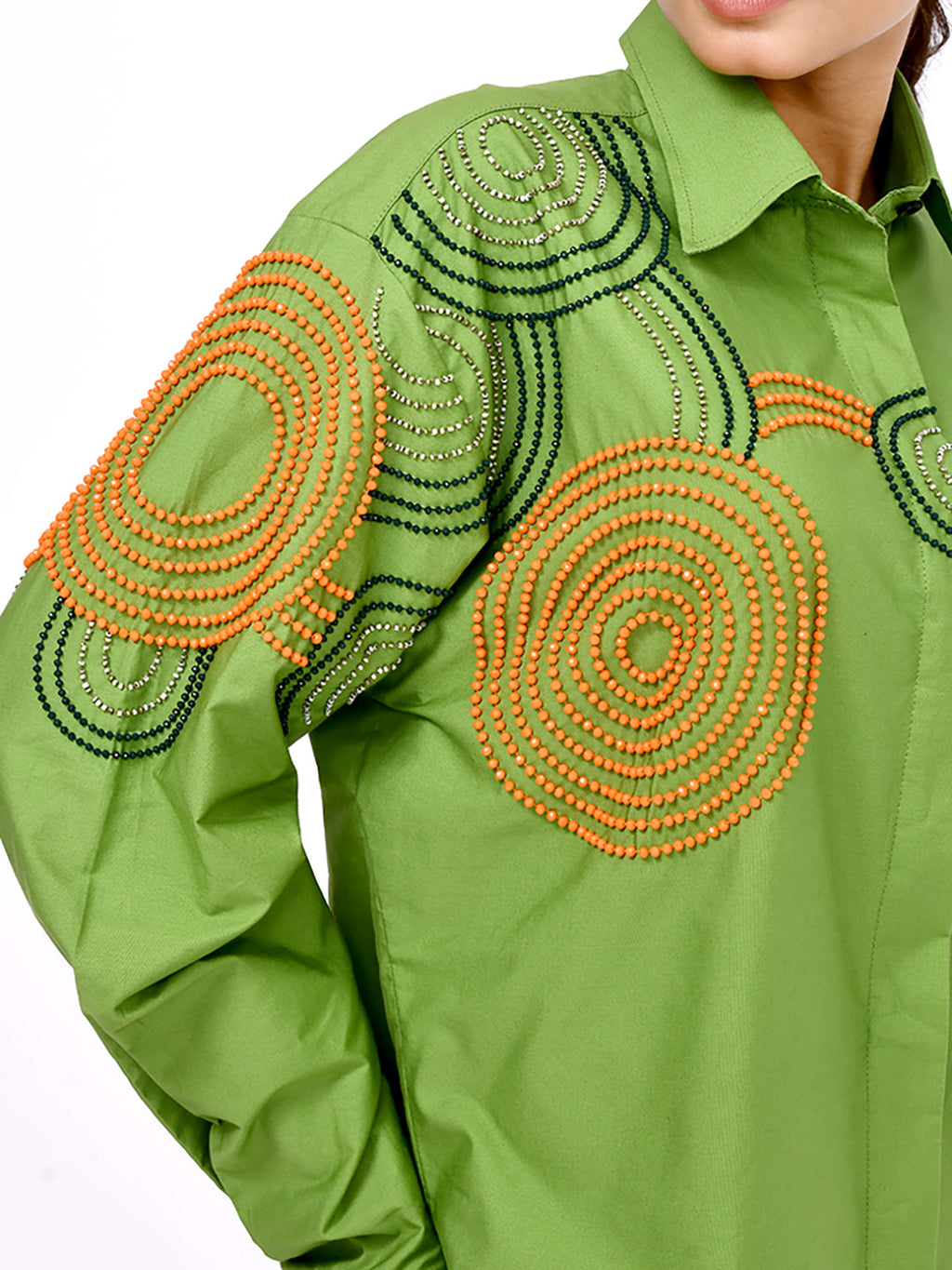 Crystal Orbit Embroidered Shirt