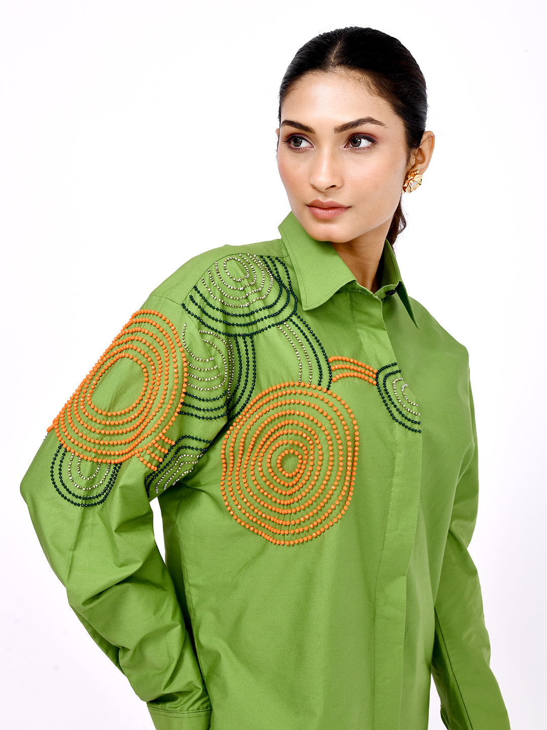 Crystal Orbit Embroidered Shirt