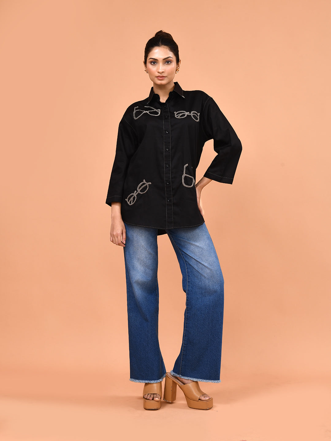 Midnight Sketch Embroidered Shirt