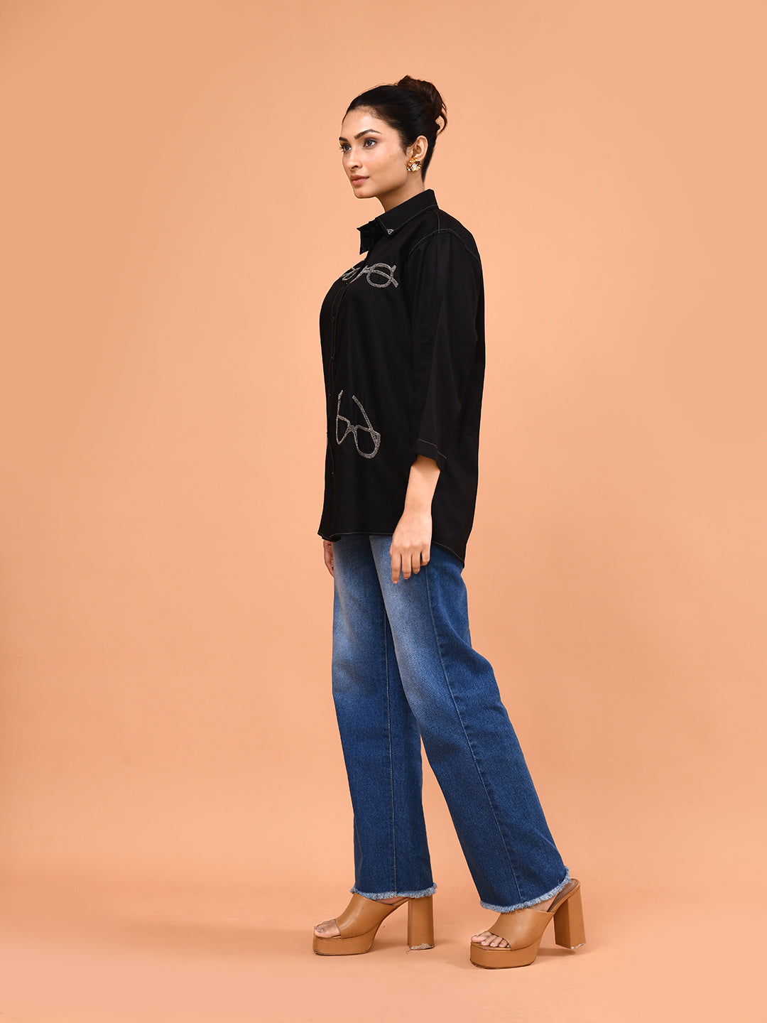 Midnight Sketch Embroidered Shirt