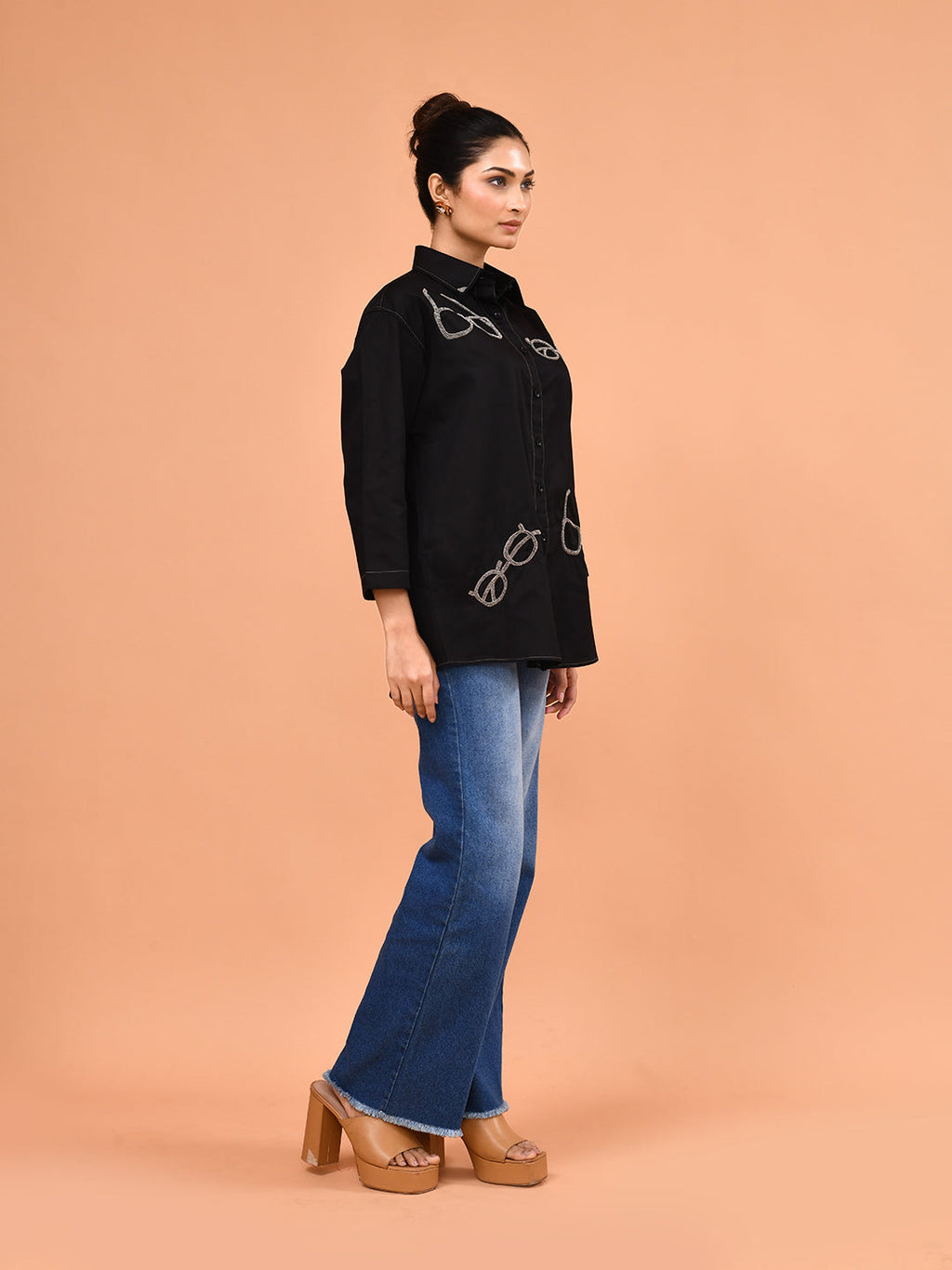 Midnight Sketch Embroidered Shirt