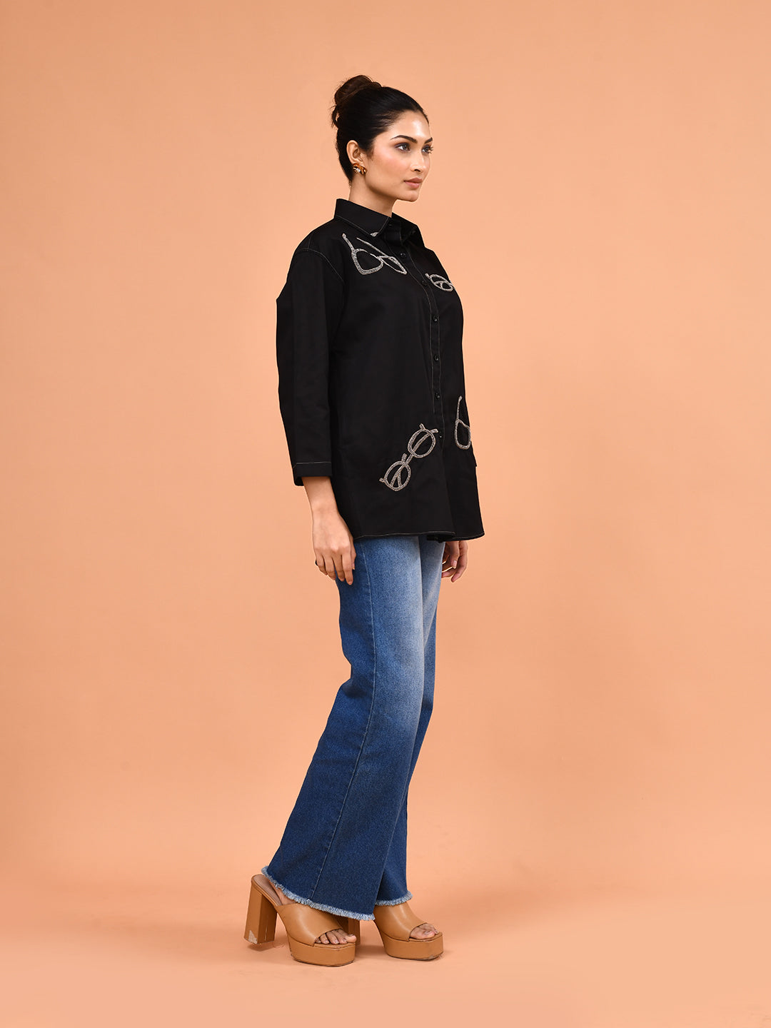 Midnight Sketch Embroidered Shirt