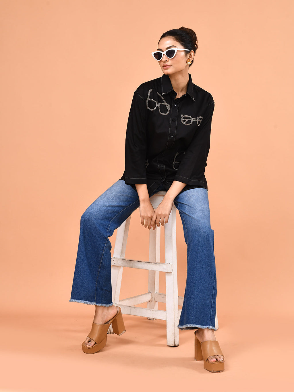 Midnight Sketch Embroidered Shirt