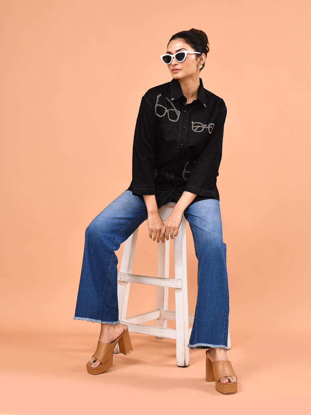 Midnight Sketch Embroidered Shirt