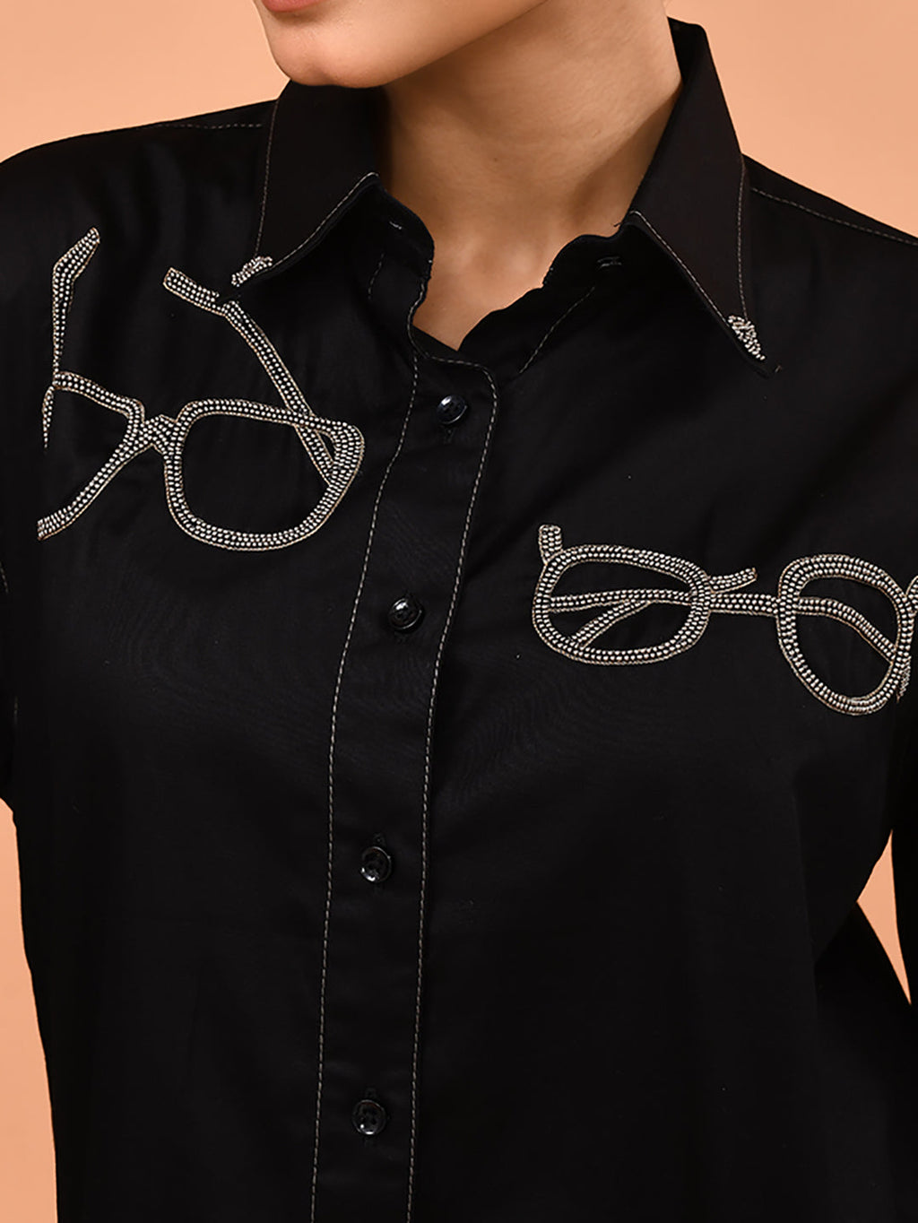 Midnight Sketch Embroidered Shirt