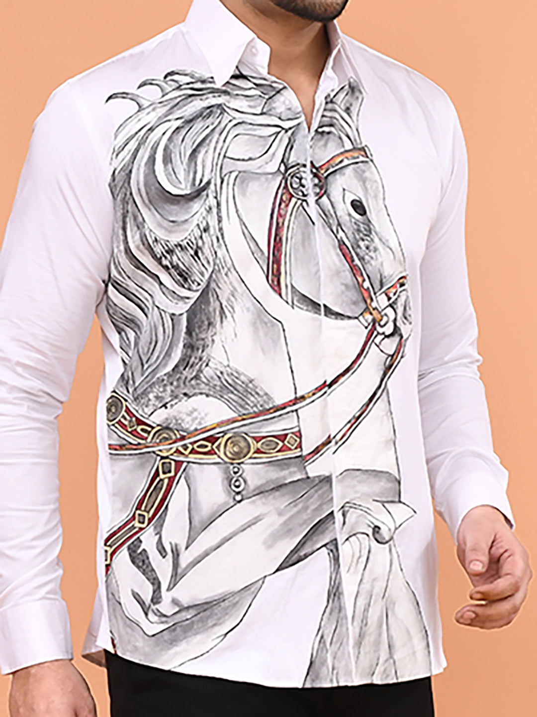 Hand-Painted Stallion Art Shirt