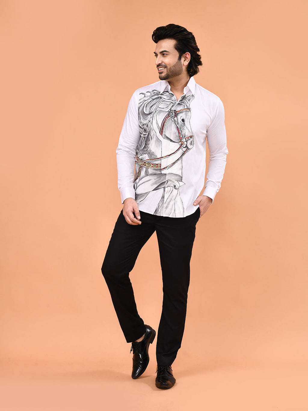 Hand-Painted Stallion Art Shirt