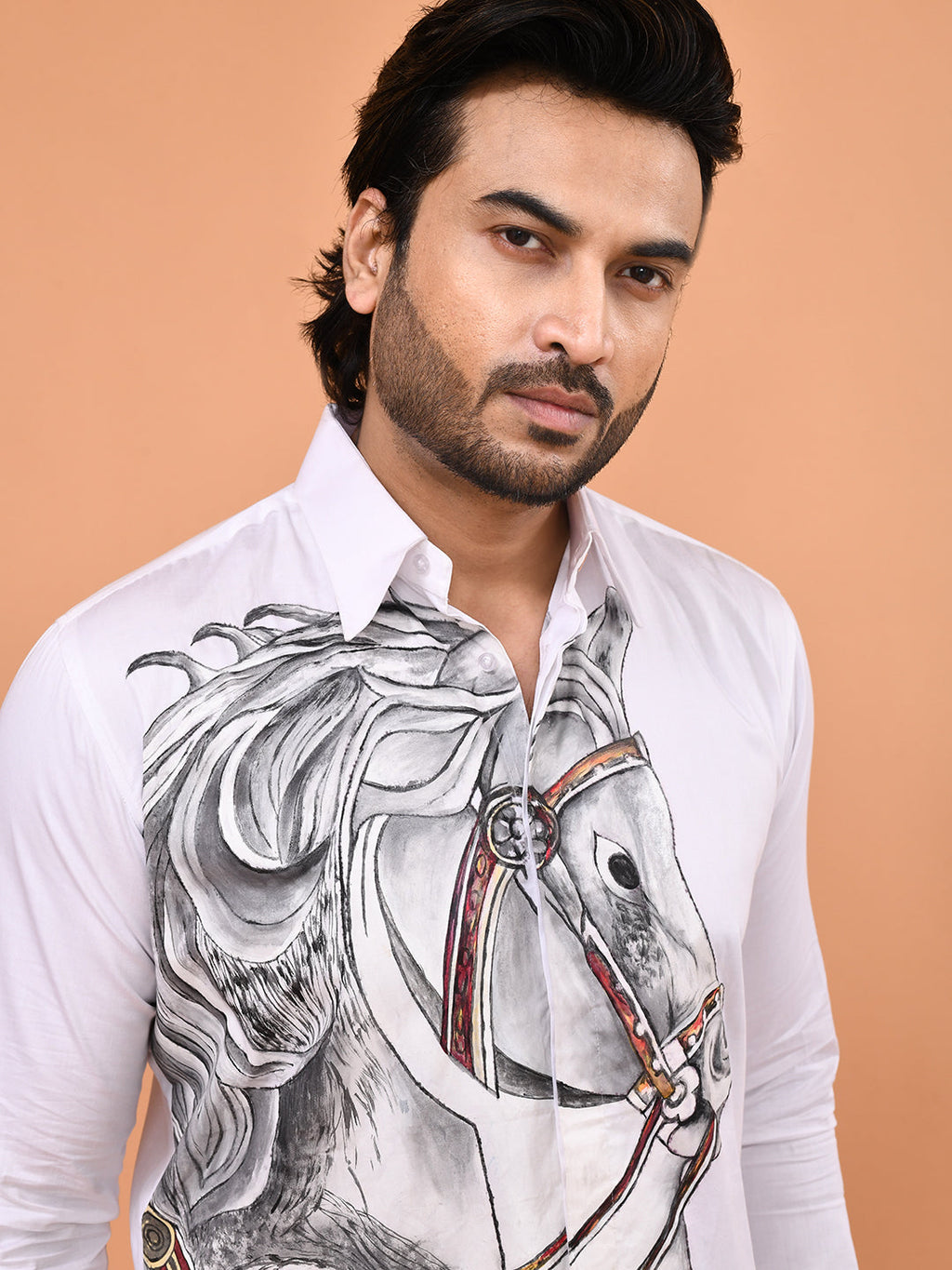 Hand-Painted Stallion Art Shirt