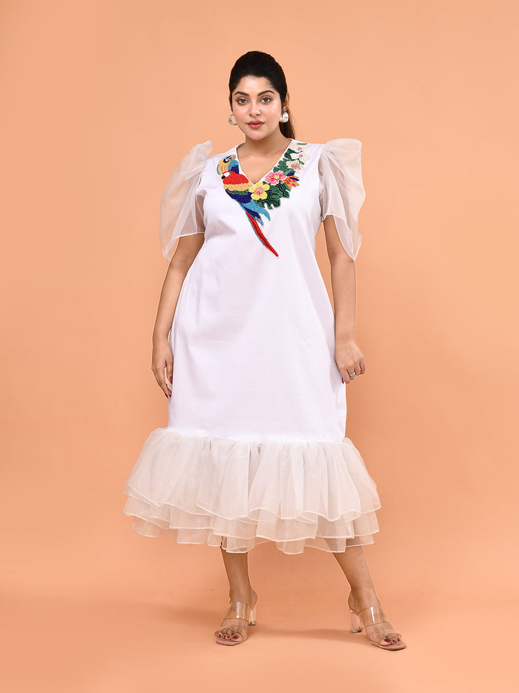 Ivory Parrot Garden Dress
