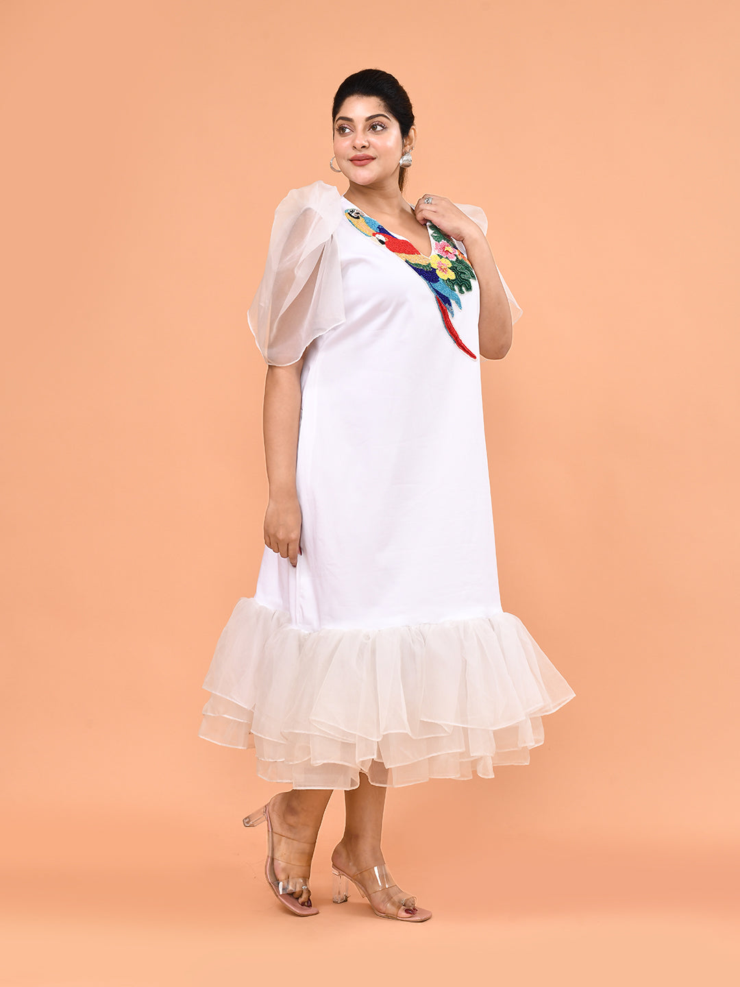 Ivory Parrot Garden Dress