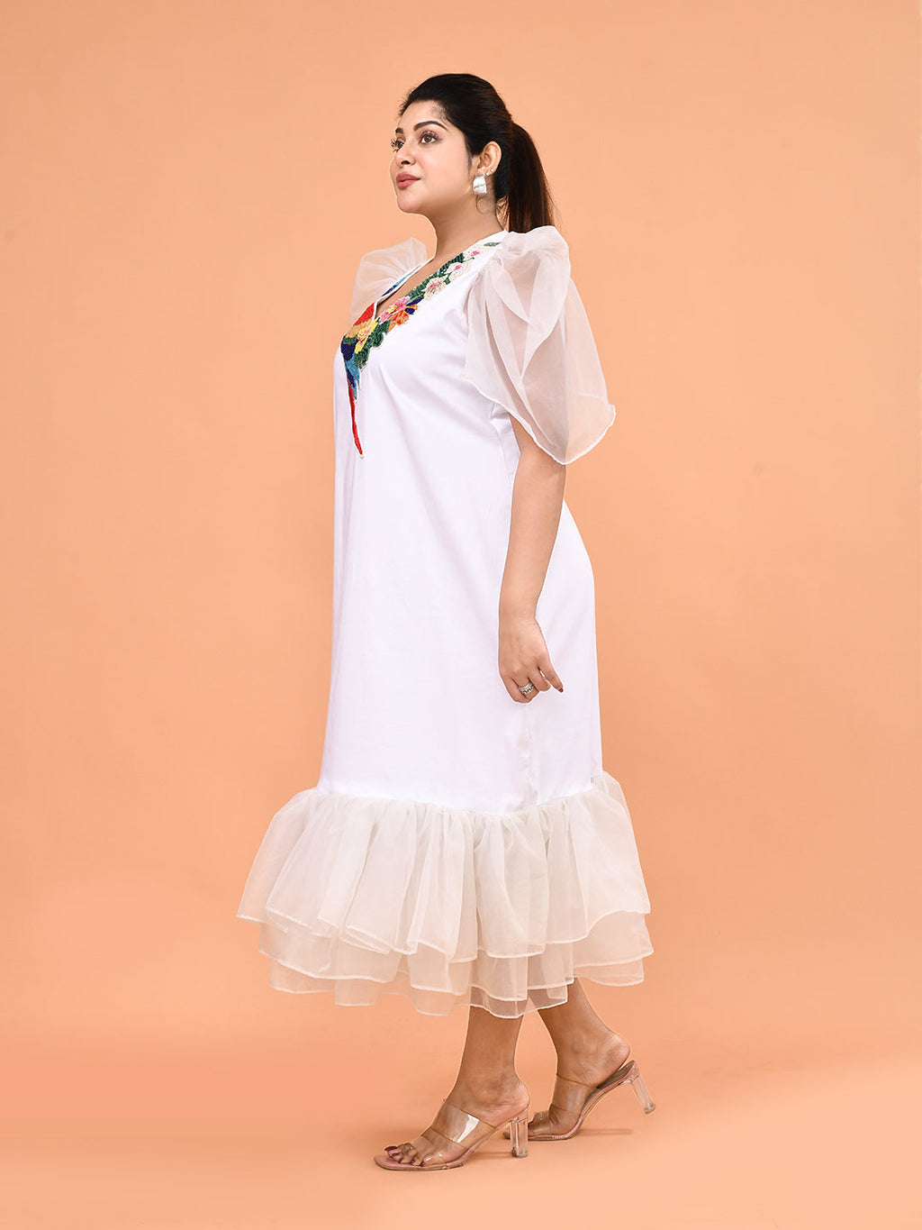 Ivory Parrot Garden Dress
